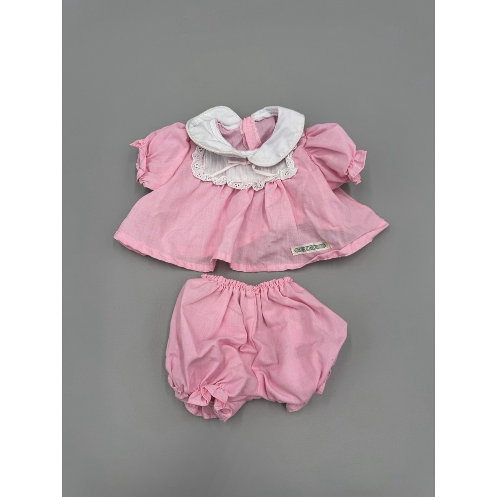 Vintage Cabbage Patch Kids Doll Clothes Pink Tuxedo Dress W/ Bloomers